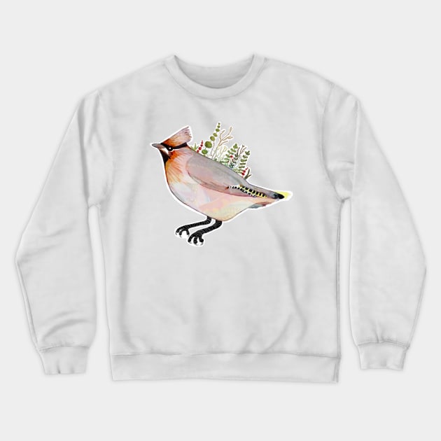 Waxwing Crewneck Sweatshirt by KatherineBlowerDesigns